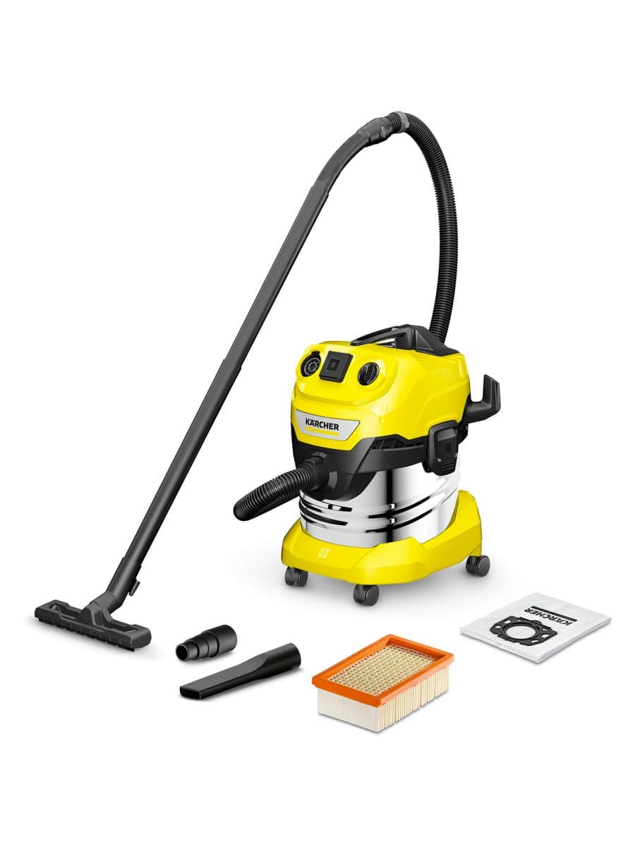 Пылесос хозяйственный KARCHER WD 4 PS, мусоросборник 20 л, мощность 1000 Вт, желтый, 1.628-290.0