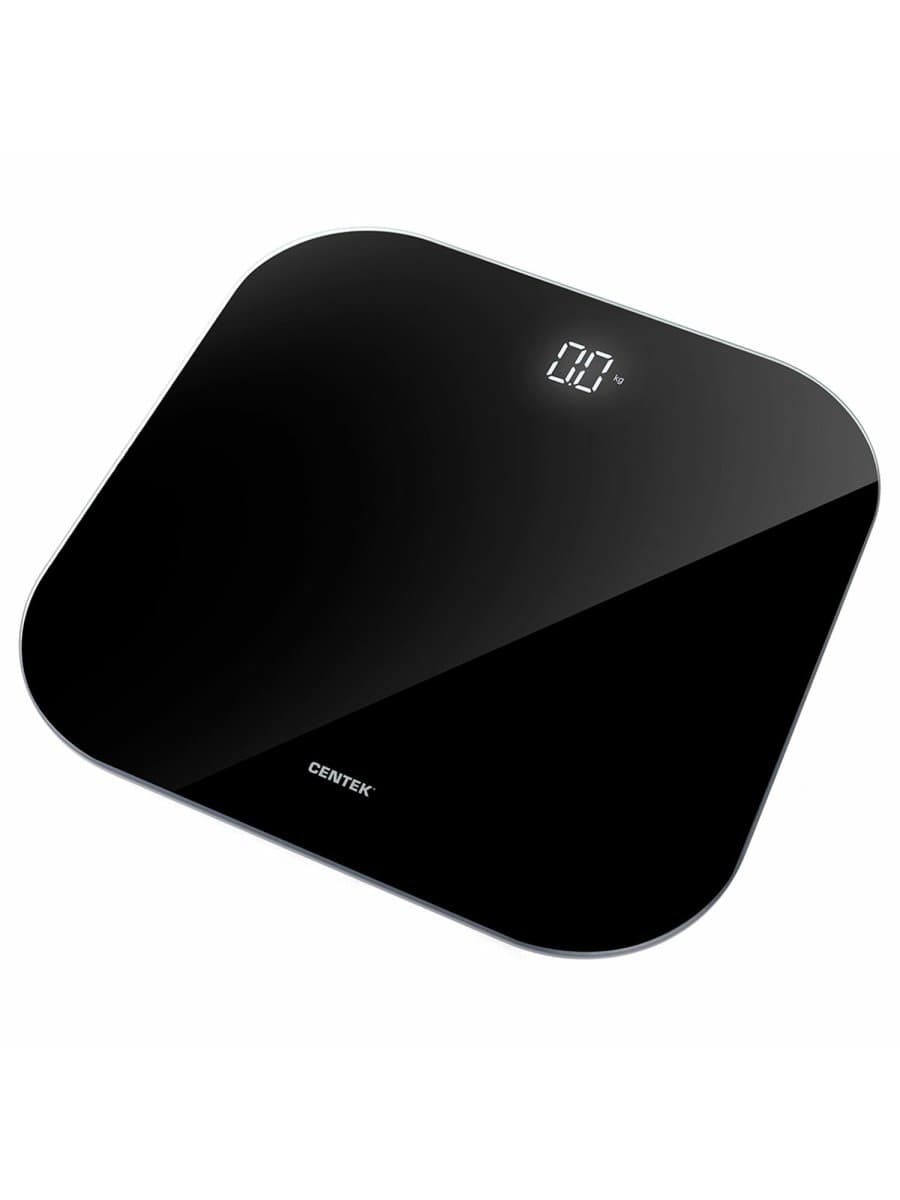 Весы напольные CENTEK CT-2440, электронные, вес до 180 кг, квадрат, стекло, черные