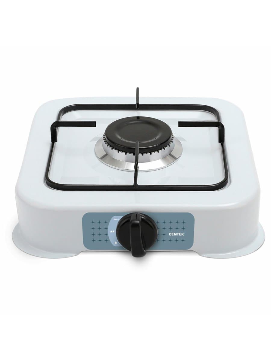 Настольная газовая плита CENTEK CT-1520, 1 конфорка, сменная форсунка (баллон/магистраль), белая