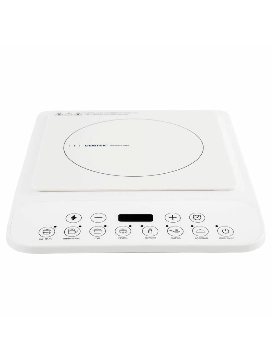 Настольная индукционная плита CENTEK CT-1517, 2000 Вт, 7 программ, электронное управление, белая, CT-1517 White