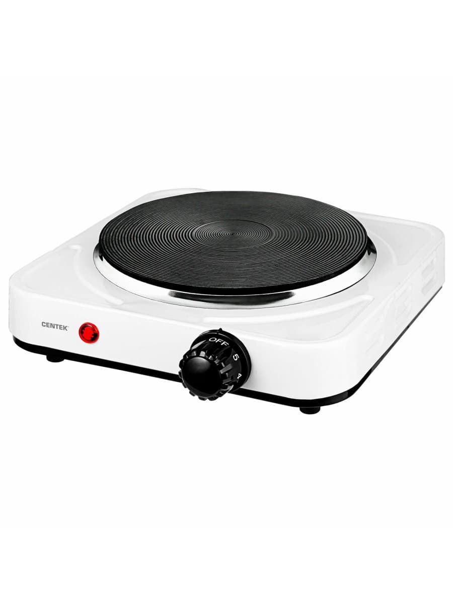 Настольная электрическая плита CENTEK CT-1506, 1000 Вт, 1 конфорка, 5 режимов нагрева, белая