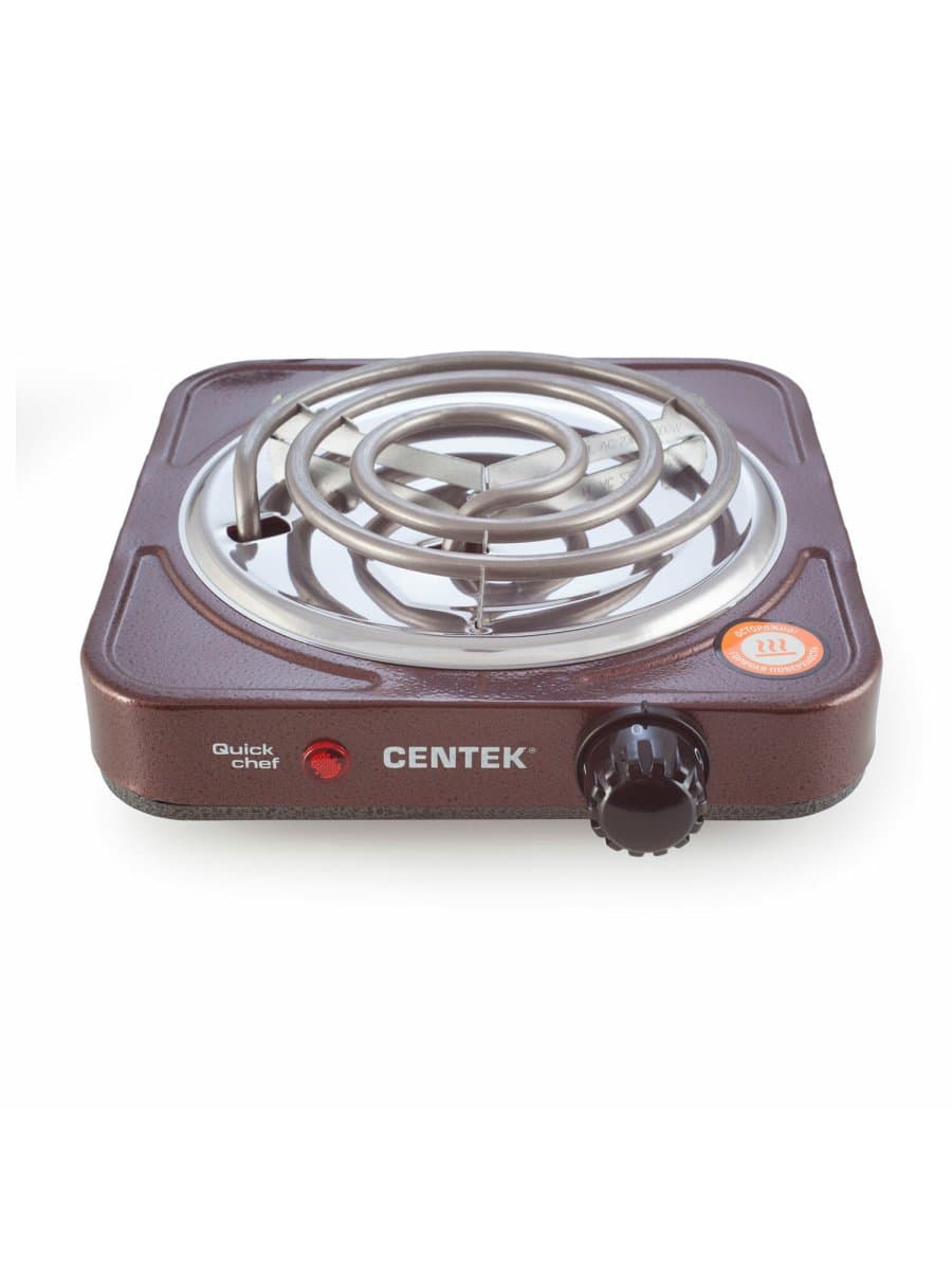 Настольная электрическая плита CENTEK CT-1508, 1000 Вт, 1 конфорка, 5 режимов нагрева, коричневая, CT-1508 Siberia