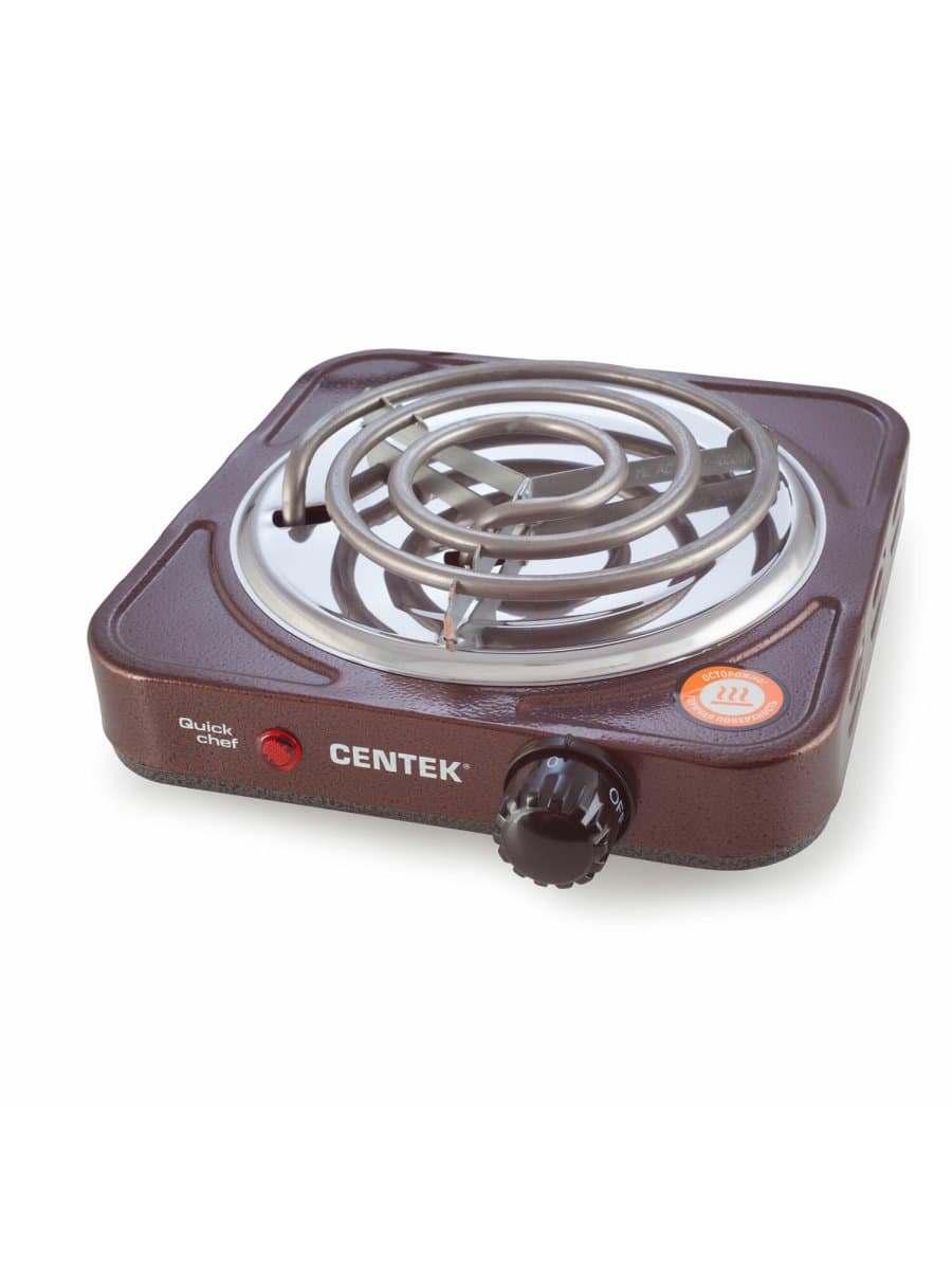 Настольная электрическая плита CENTEK CT-1508, 1000 Вт, 1 конфорка, 5 режимов нагрева, коричневая, CT-1508 Siberia