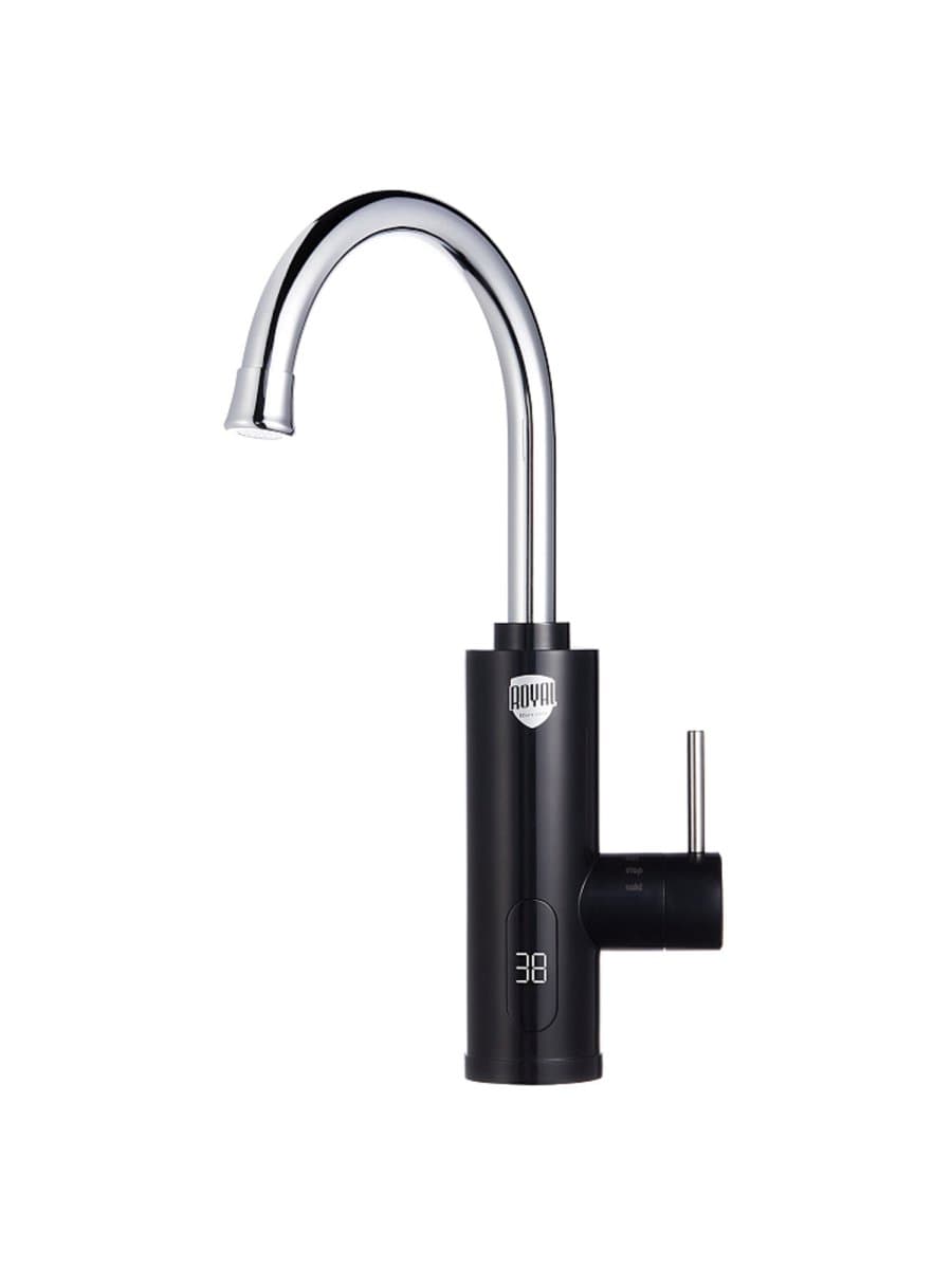 Водонагреватель проточный электрический ROYAL THERMO QuickTap, 3,3 кВт, 1,48 л/м, кран, черный, НС-1588899