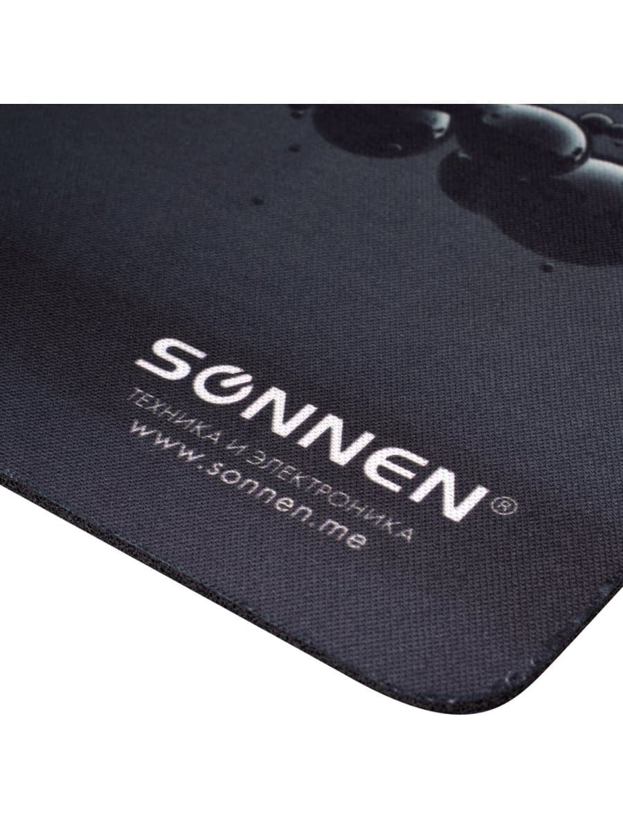 Коврик для мыши SONNEN "DROPS", резина + ткань, 220х180х3 мм, 513290