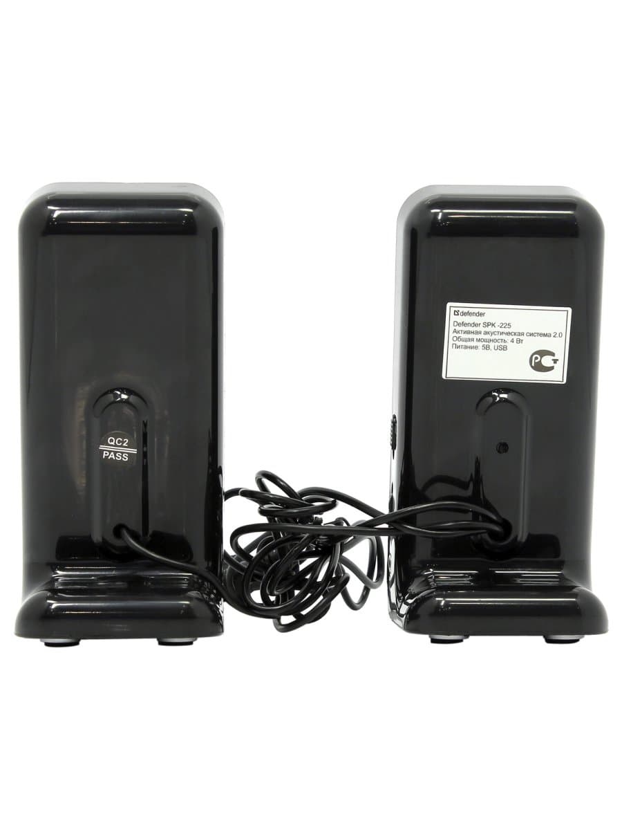 Колонки компьютерные DEFENDER SPK-225, 2.0, 4 Вт, пластик, черные, 65220