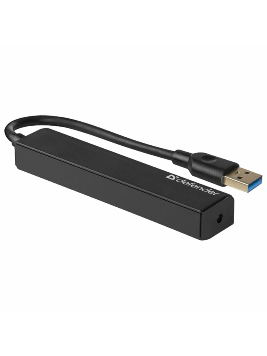 Хаб USB 3.0, 4 порта, черный, DEFENDER QUADRO EXPRESS, 83204