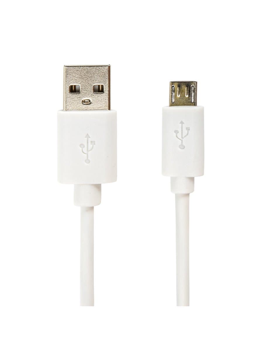 Кабель USB2.0 – micro USB, 1 м, SONNEN, медь, для передачи данных и зарядки, белый, 513557