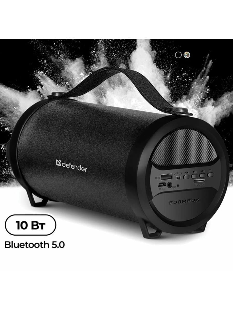 Колонка портативная DEFENDER G24, 1.0, 10 Вт, Bluetooth, FM-тюнер, microSD, чёрная, 65124