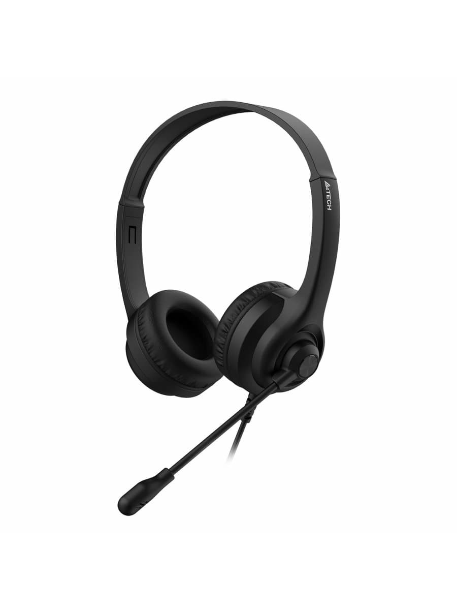 Наушники с микрофоном (гарнитура) A4TECH HU-8, проводные, 2 м, USB, черные, 1874958