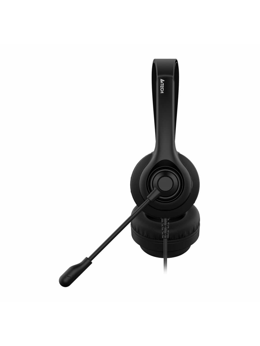 Наушники с микрофоном (гарнитура) A4TECH HU-8, проводные, 2 м, USB, черные, 1874958