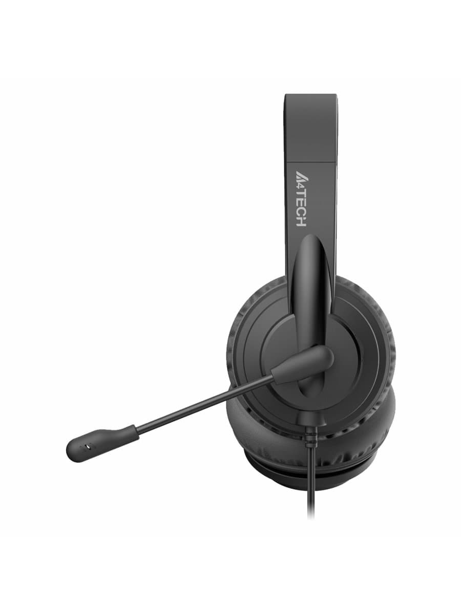 Наушники с микрофоном (гарнитура) A4TECH HU-10, проводные, 2 м, USB, черные, 1611400