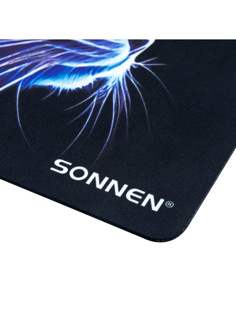 Коврик для мыши SONNEN "NEON CAT" резина + ткань, 250х200х2 мм, 513956