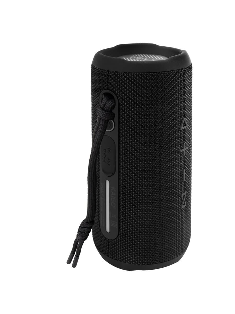 Колонка портативная влагозащищенная KAIGO (КАЙГО) BT30T, 30 Вт, Bluetooth, USB, Micro SD, AUX, RGB, TWS, IPX7, черная, 514226