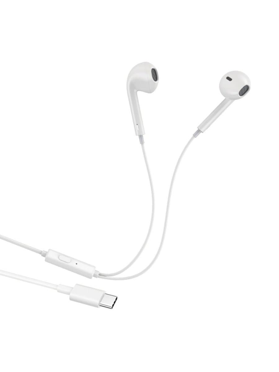 Наушники с микрофоном (гарнитура) VIXION PRO VS-20, проводные, 1,2 м, Type-C, белый, 06319, БП-00001068