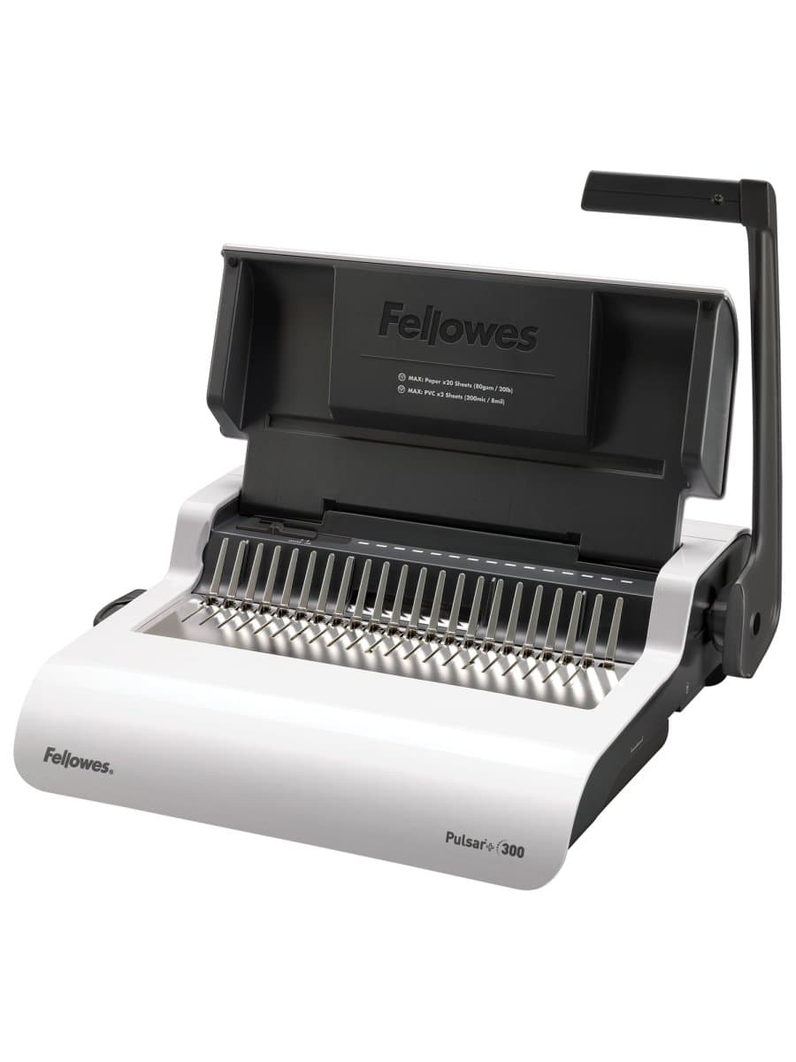 Переплетная машина для пластиковой пружины FELLOWES "PULSAR+", пробивает до 20 л., сшивает до 300 л., FS-56276