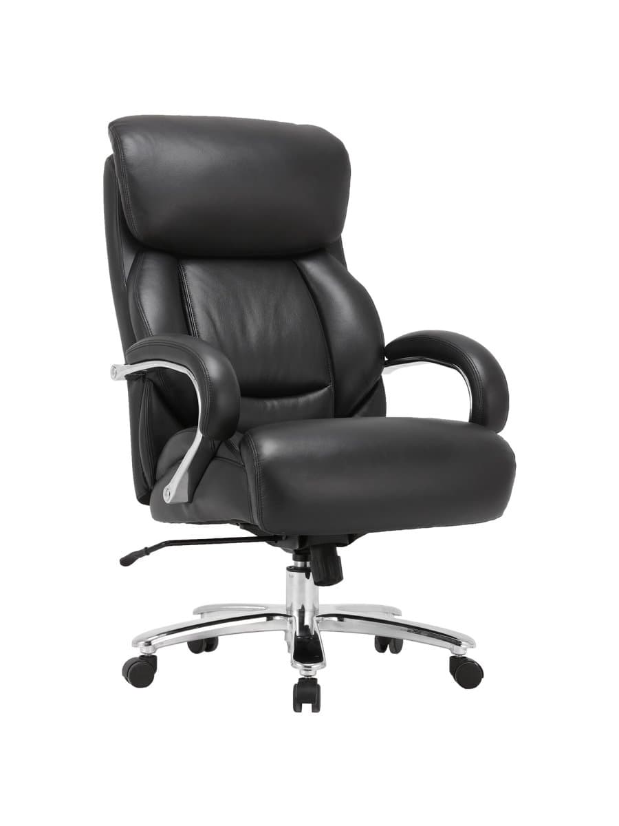 Кресло из натуральной кожи BRABIX PREMIUM "Pride HD-100", НАГРУЗКА до 250 кг, черное, 531940