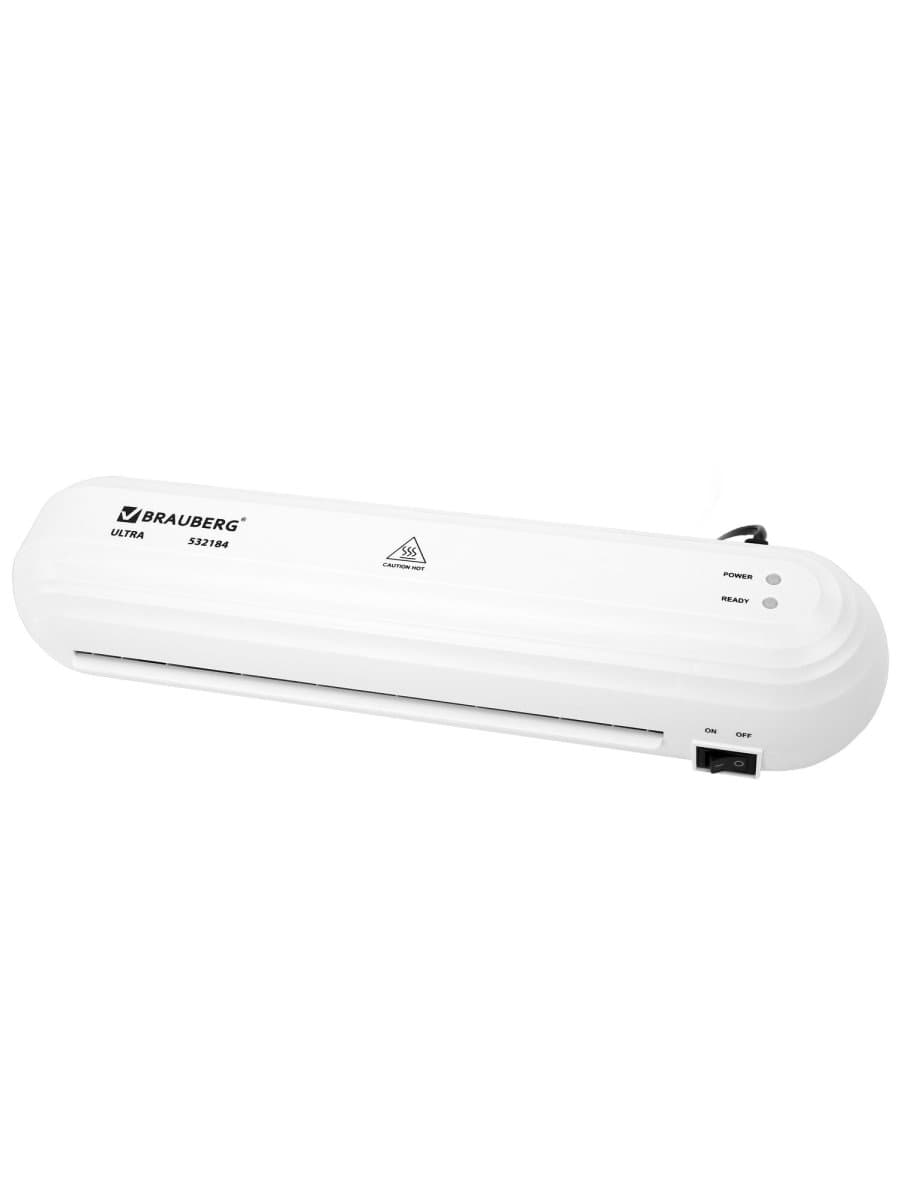 Ламинатор BRAUBERG ULTRA PM235W, БЕЛЫЙ, формат A4, толщина пленки 60-150 мкм, скорость 30 см/мин, 532184