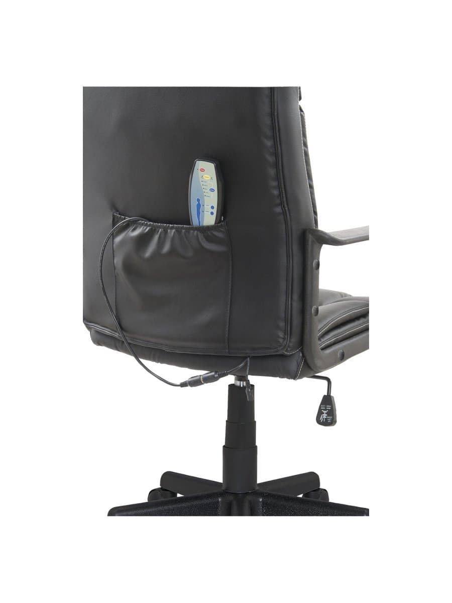 Кресло офисное BRABIX "Relax MS-001", 4 массажных модуля, экокожа, черное, 532519