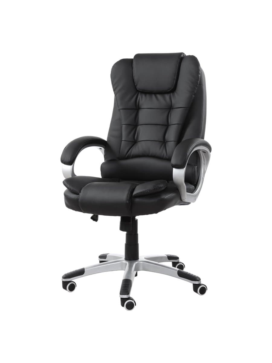 Кресло офисное BRABIX "Comfort MS-003", 6 массажных модулей, экокожа, черное, 532521