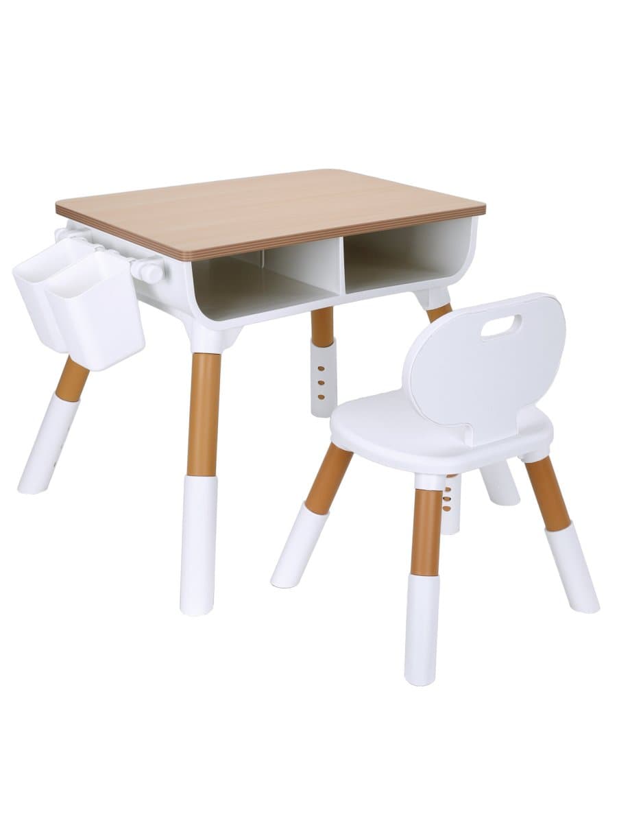 Стол детский + стул BRABIX KIDS CS-001, растущий, 2-7 лет, ЛДСП, пластик, 533288