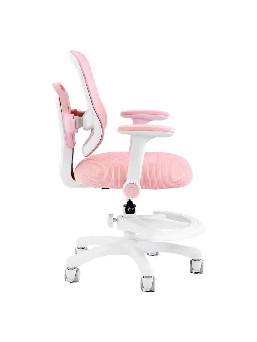Кресло детское с подставкой для ног BRABIX KIDS "MG-215", сетка/ткань TW, розовое, 533311