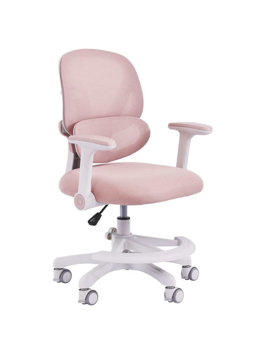 Кресло детское с подставкой для ног BRABIX KIDS "MG-220", сетка/ткань TW, розовое, 533314