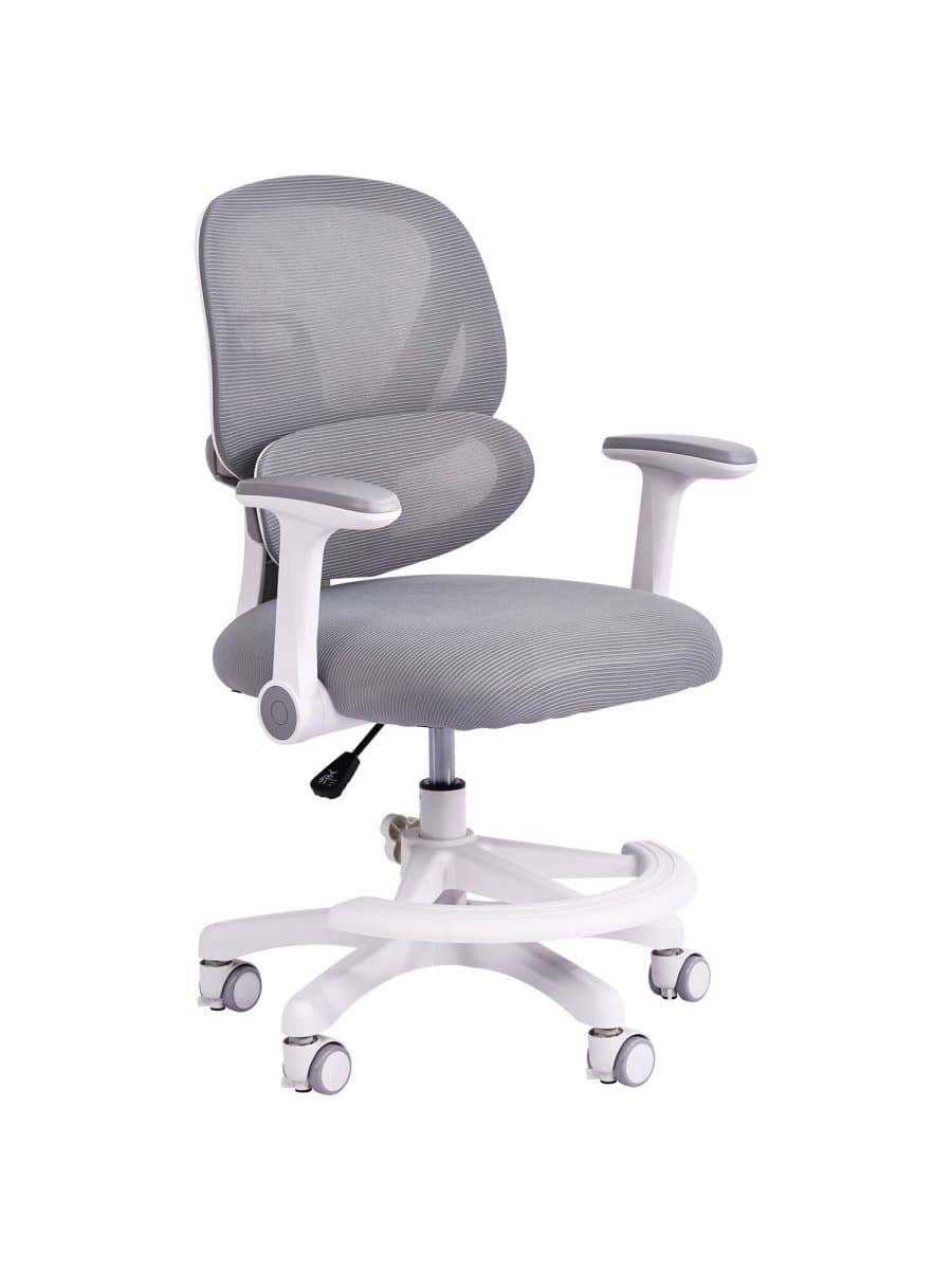 Кресло детское с подставкой для ног BRABIX KIDS "MG-220", сетка/ткань TW, серое, 533315
