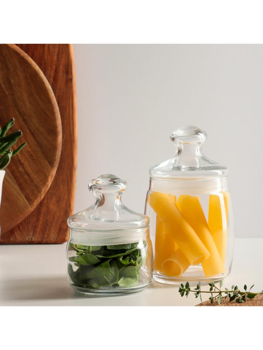 Банка для сыпучих продуктов, с крышкой, 920 мл, стекло, PASABAHCE "ЧЕШНИ", фирменная подарочная упаковка, 97560