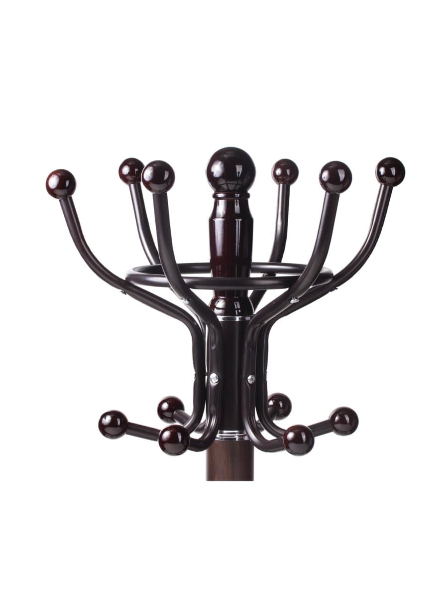 Вешалка-стойка BRABIX "CR-282", металл/мрамор, 1,8 м, на диске диаметром 36 см, 6 крючков + 4 дополнительных, коричневая, 601745