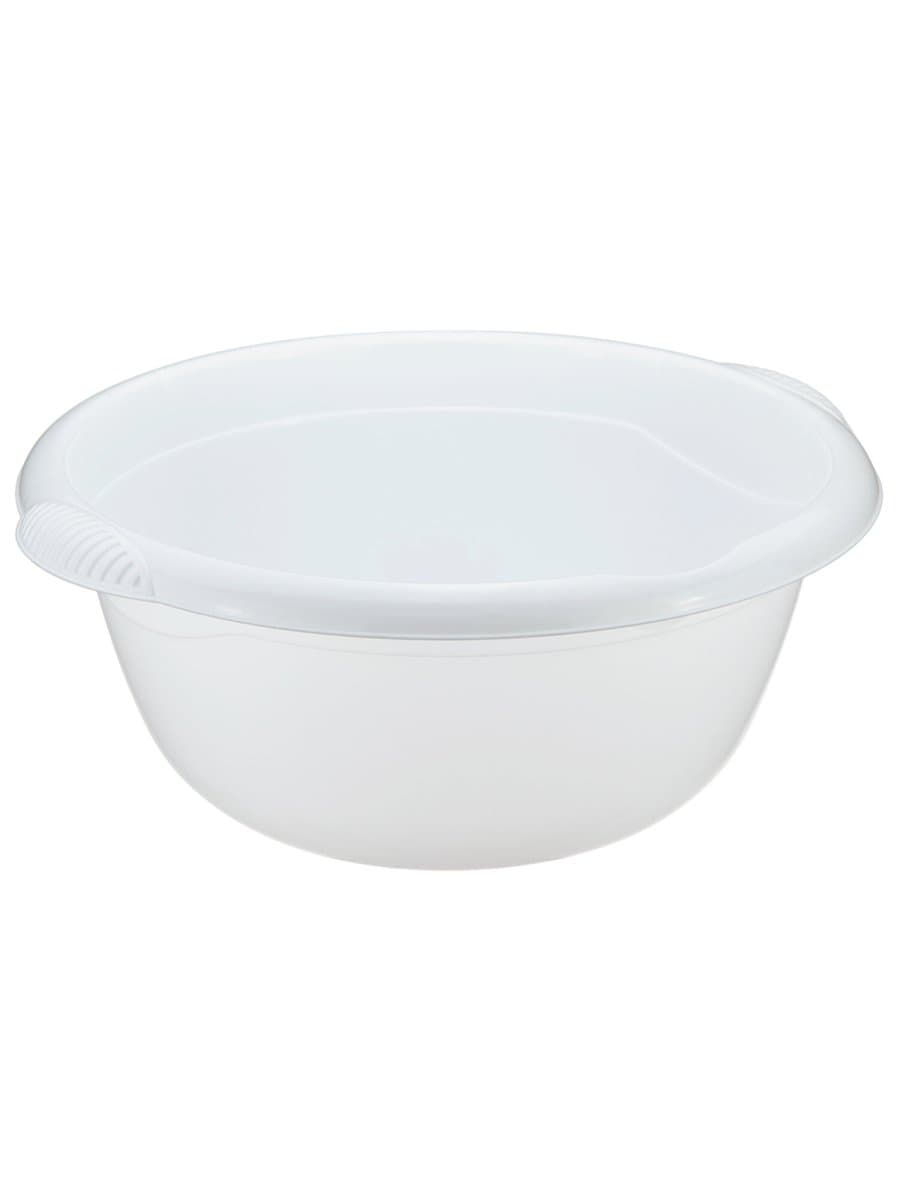 Таз 16 л, хозяйственный, круглый, с ручками, пластиковый, 18,5х43,5х46,5 см, цвет белый, IDEA, М 2507