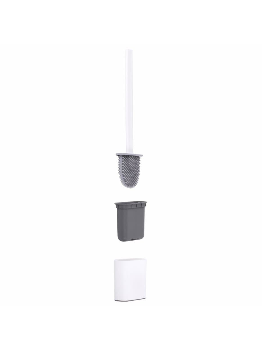 Ершик для унитаза силиконовый FLAT TYPE (плоский) напольный / настенный с креплением, LAIMA, 608131