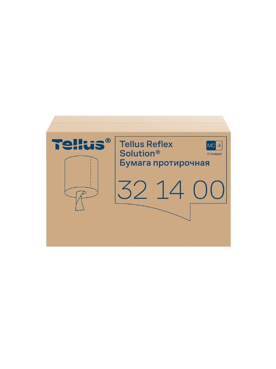 Бумага протирочная с центральной вытяжкой 270 метров, Tellus/TORK Reflex (M4) 1-слойная, КОМПЛЕКТ 6 рулонов, 321400