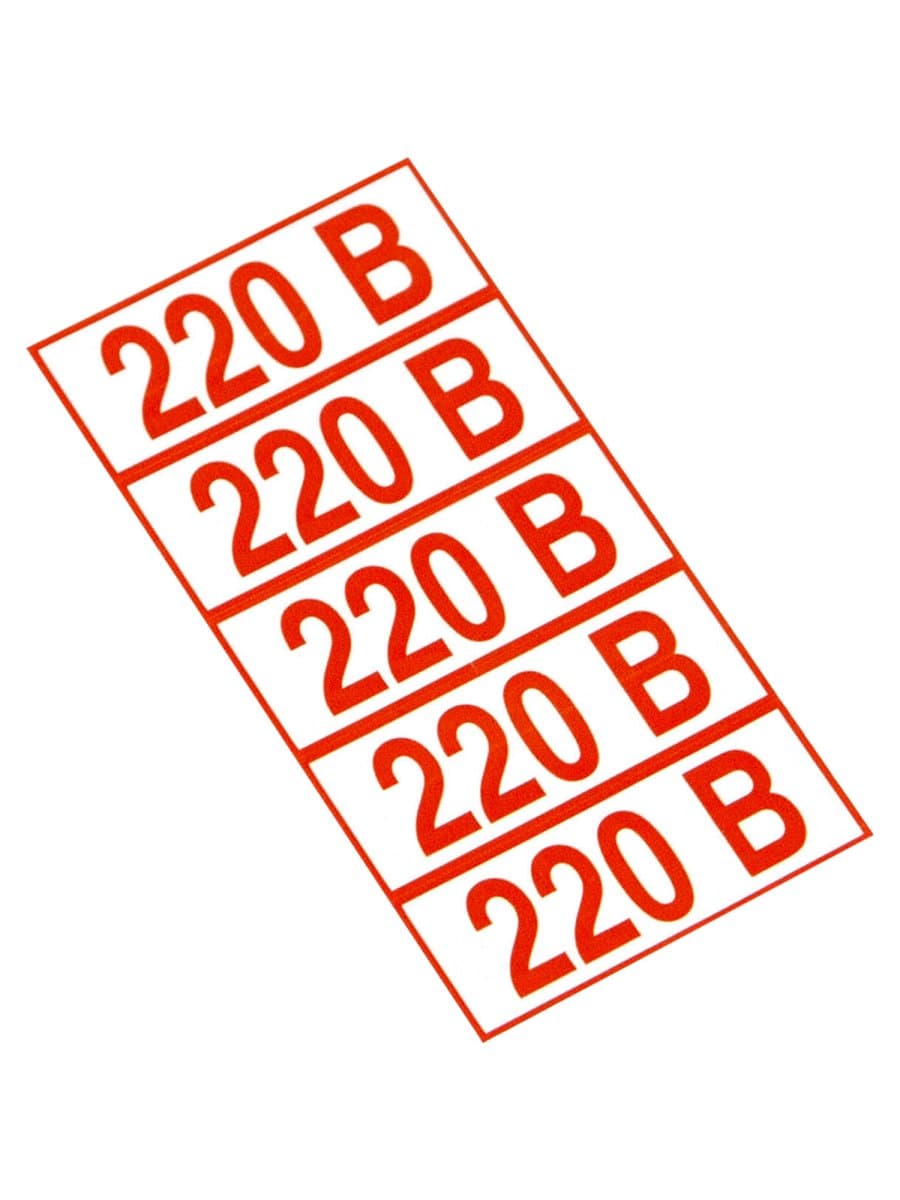 Знак электробезопасности "Указатель напряжения 220 В", КОМПЛЕКТ 20 штук, 20х50 мм, пленка, Z05