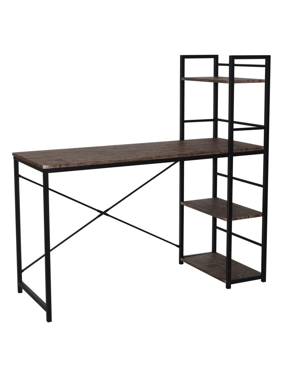 Стол на металлокаркасе BRABIX "LOFT CD-005", 1200х520х1200 мм, 3 полки, цвет морёный дуб, 641221