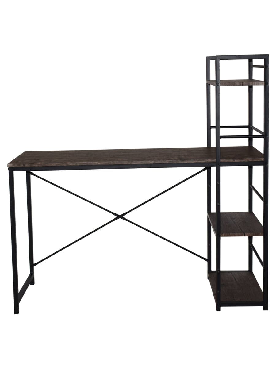 Стол на металлокаркасе BRABIX "LOFT CD-005", 1200х520х1200 мм, 3 полки, цвет морёный дуб, 641221