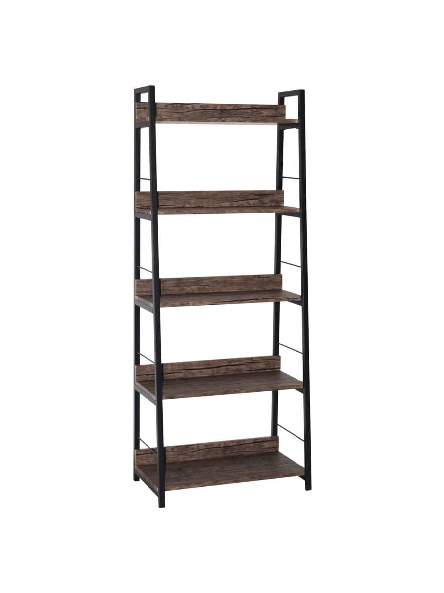 Стеллаж на металлокаркасе BRABIX "LOFT SH-003", 600х350х1500 мм, 5 полок, цвет морёный дуб, 641234