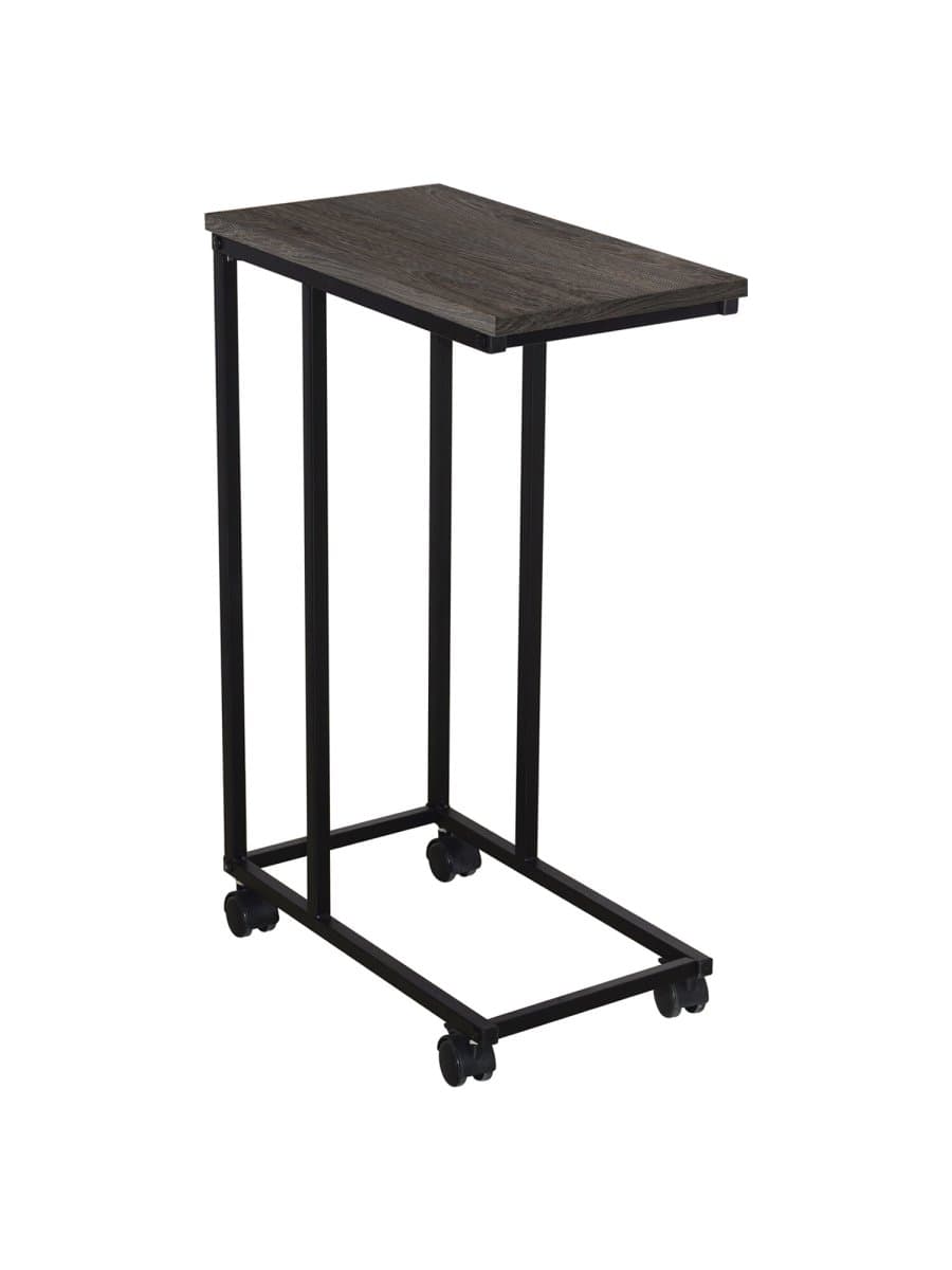Стол журнальный BRABIX "LOFT CT-001", 450х250х680 мм, на колёсах, металлический каркас, цвет морёный дуб, 641859