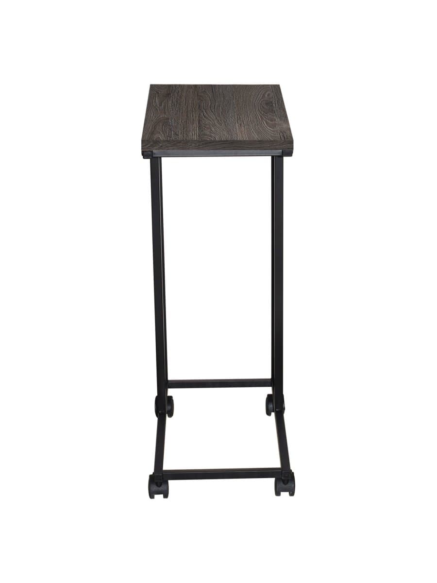 Стол журнальный BRABIX "LOFT CT-001", 450х250х680 мм, на колёсах, металлический каркас, цвет морёный дуб, 641859