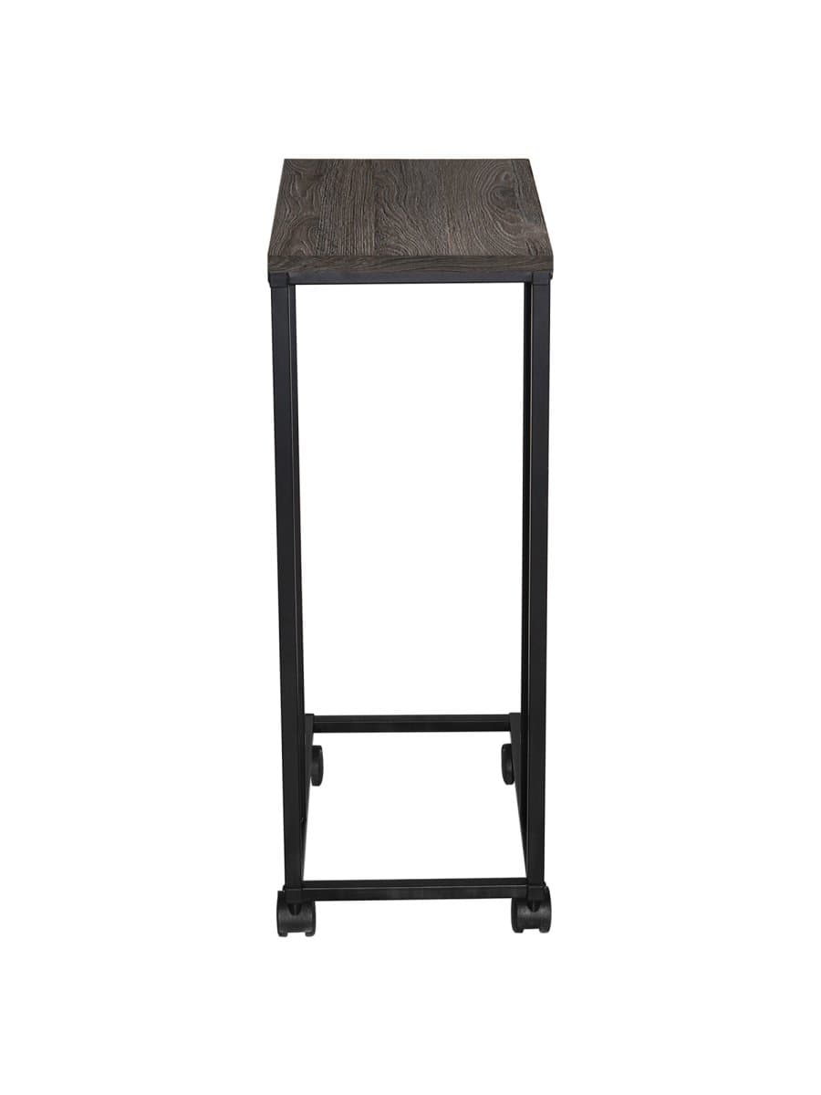 Стол журнальный BRABIX "LOFT CT-001", 450х250х680 мм, на колёсах, металлический каркас, цвет морёный дуб, 641859