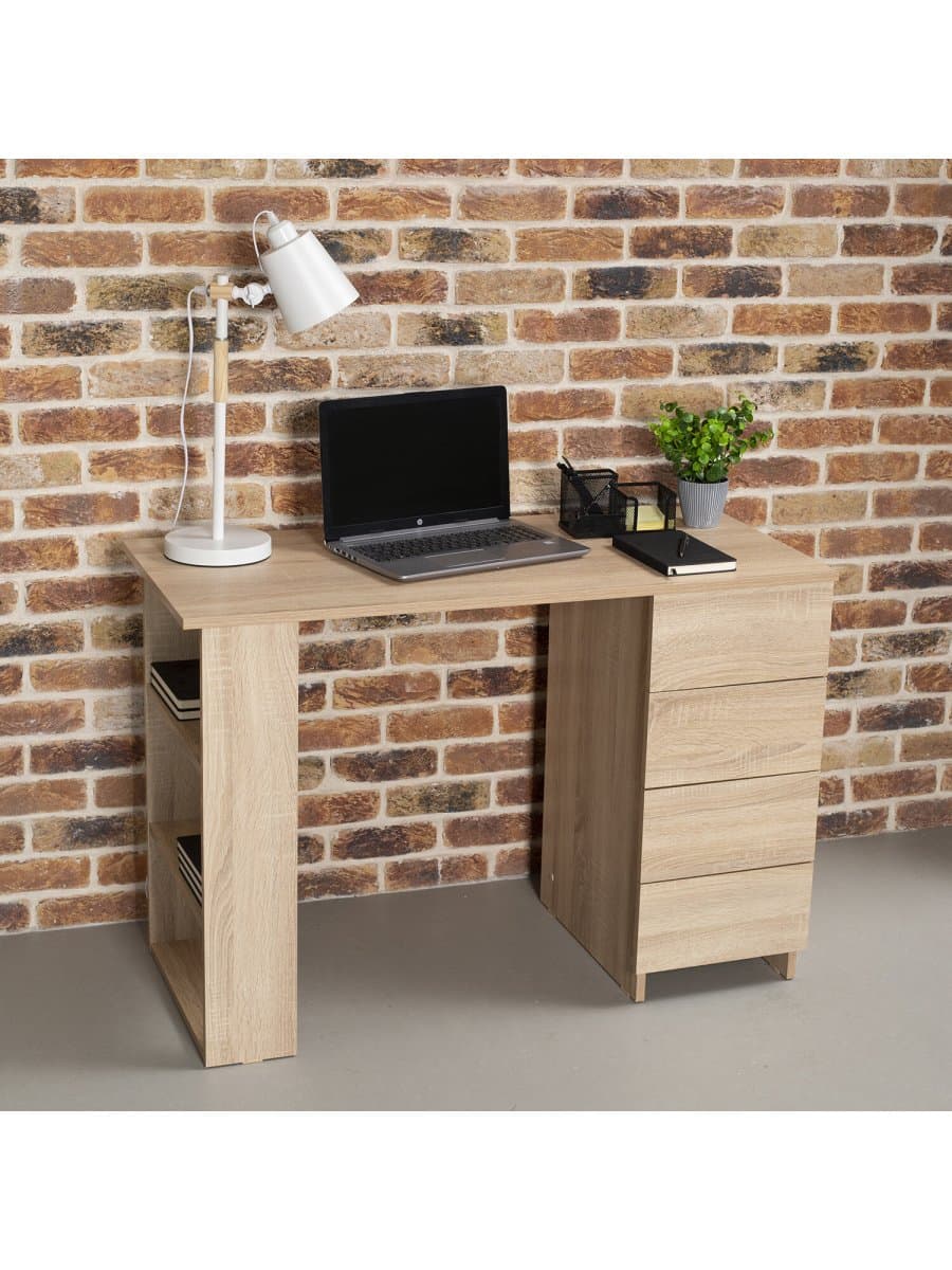 Стол письменный/компьютерный BRABIX "Scandi CD-016", 1100х500х750 мм, 4 ящика, дуб сонома, 641892, ЦБ013707-2