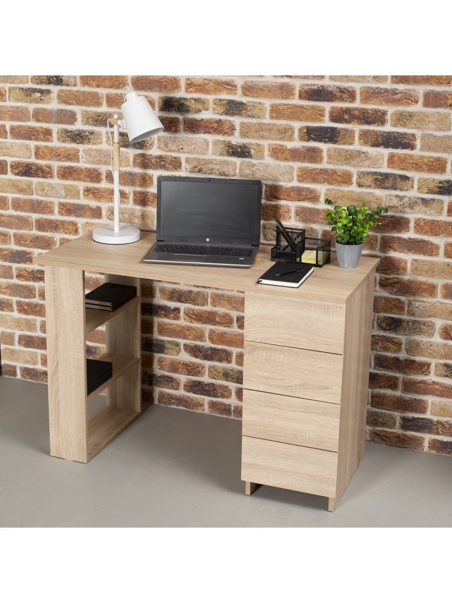 Стол письменный/компьютерный BRABIX "Scandi CD-016", 1100х500х750 мм, 4 ящика, дуб сонома, 641892, ЦБ013707-2