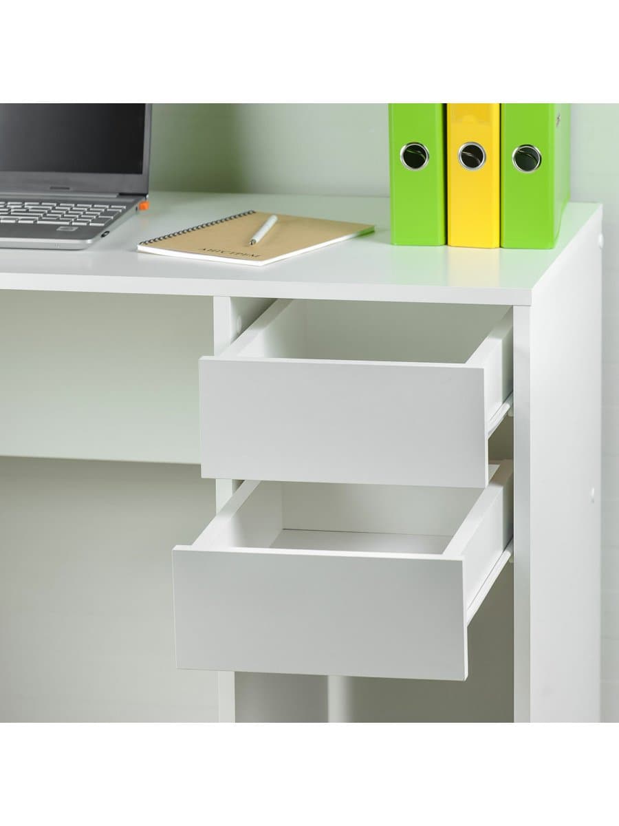 Стол письменный/компьютерный BRABIX "Scandi CD-017", 900х450х750 мм, 2 ящика, белый, 641894, ЦБ013706-1