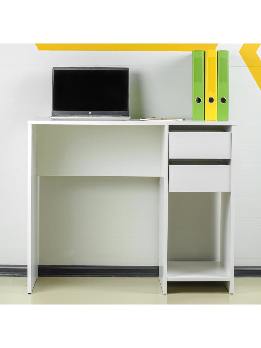 Стол письменный/компьютерный BRABIX "Scandi CD-017", 900х450х750 мм, 2 ящика, белый, 641894, ЦБ013706-1