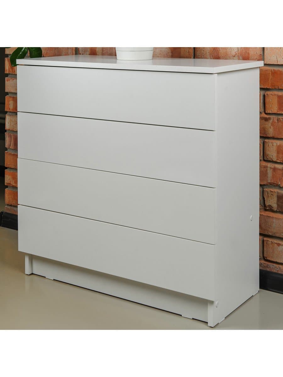 Комод BRABIX "Scandi CM-001", 750х330х730 мм, 4 ящика, ЛДСП, белый, 641900, ЦБ013659 -1