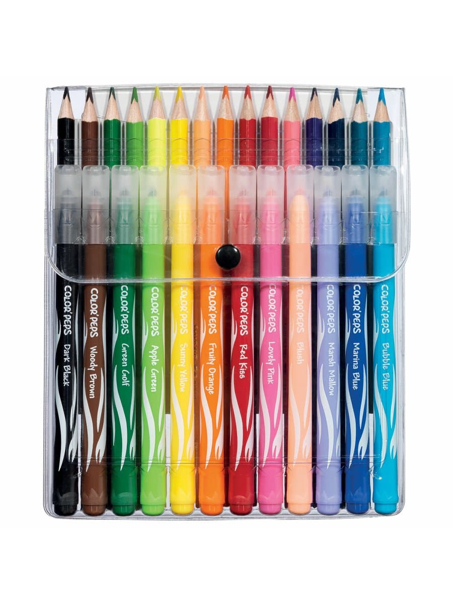 Набор для творчества MAPED "Color'Peps Kit": 12 фломастеров, 15 цветных карандашей, футляр, 897412
