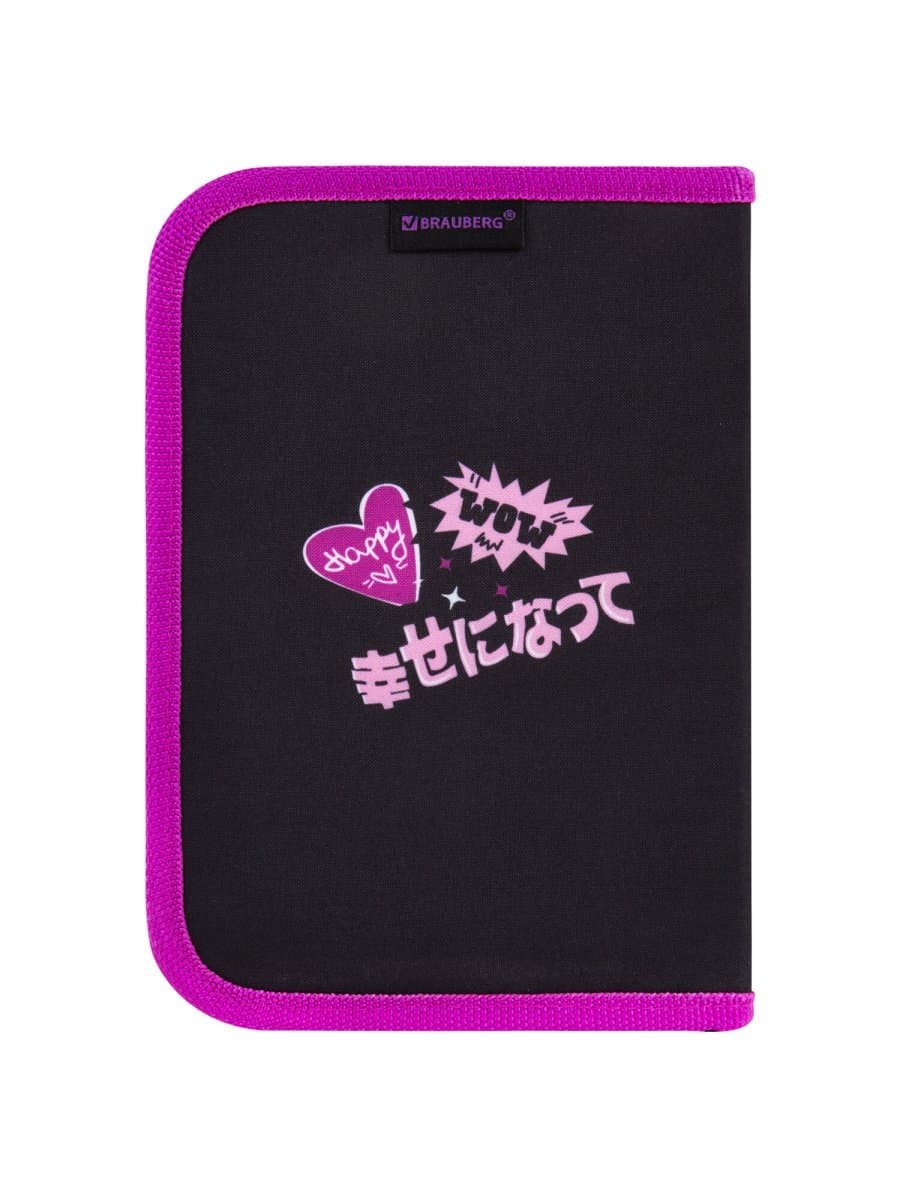 Пенал BRAUBERG с наполнением, 1 отделение, 1 откидная планка, 24 предмета, 21х14 см, "Комиксы", 272349