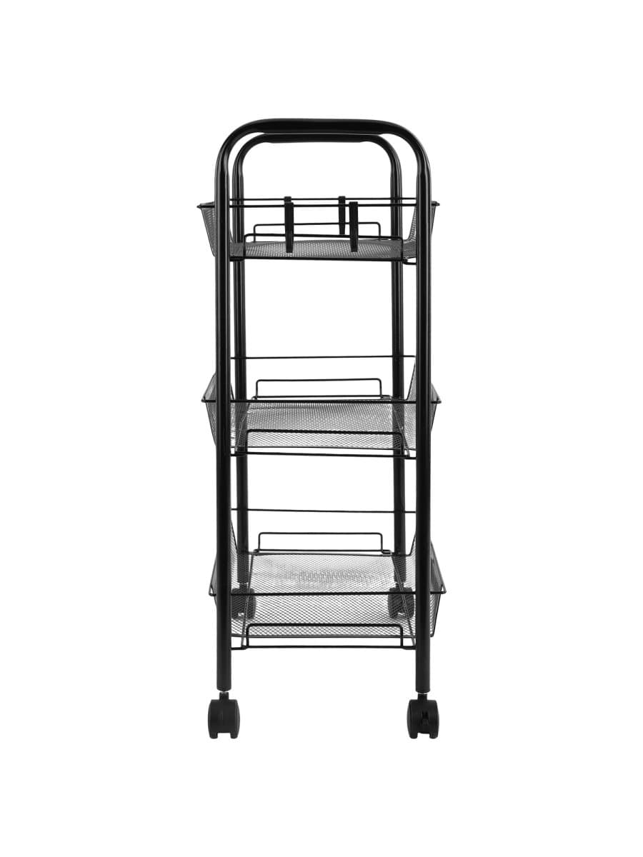 Этажерка (тележка) BOOMHOUSE (БУМХАУС) RC-003 3 яруса, на колесах, В62,5хШ42,5хГ25,5 см, металл, черная, 701455