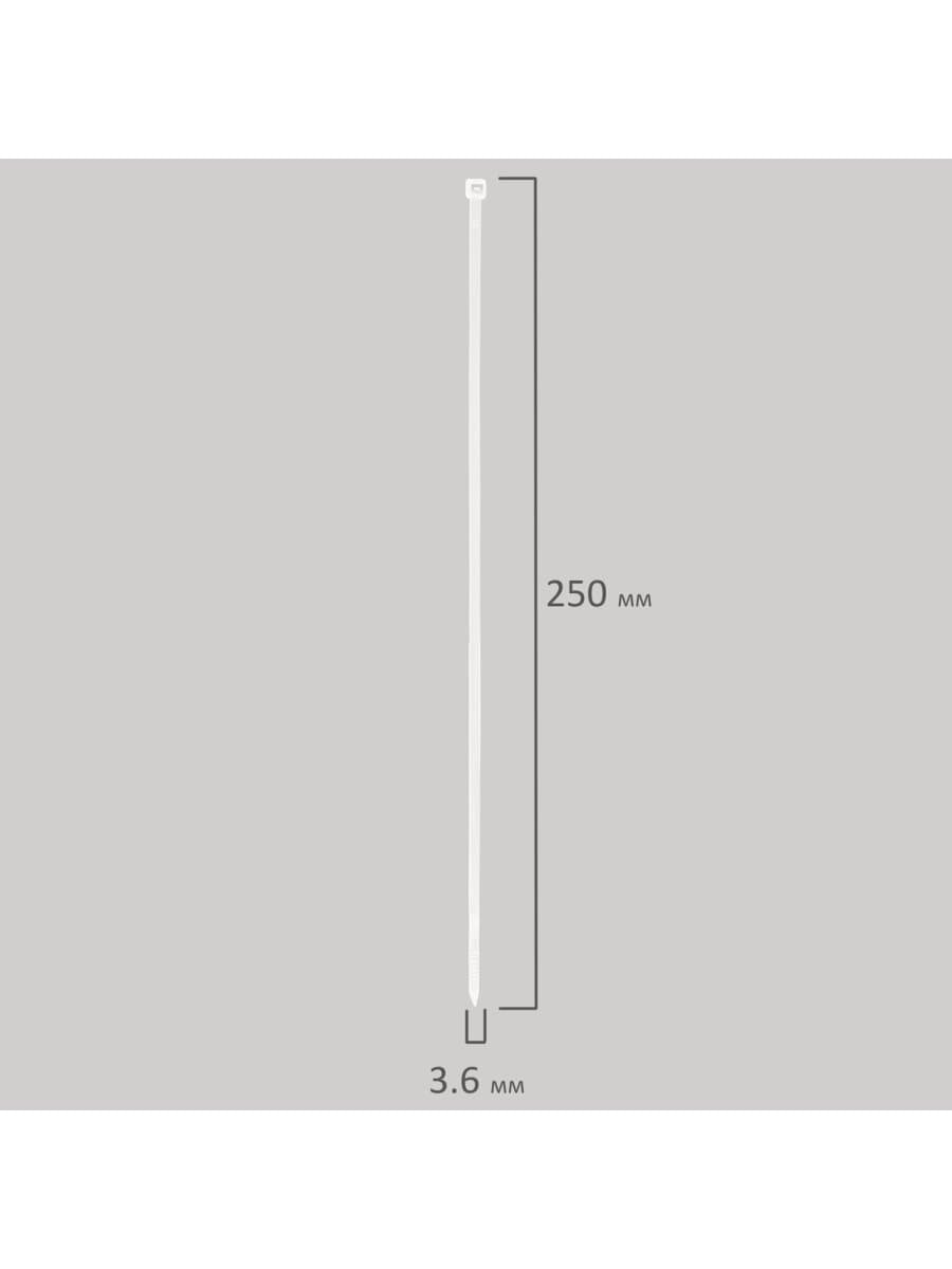 Стяжка (хомут) нейлоновая сверхпрочная POWER LOCK, 3,6x250 мм, КОМПЛЕКТ 100 шт., белая, SONNEN, 607922