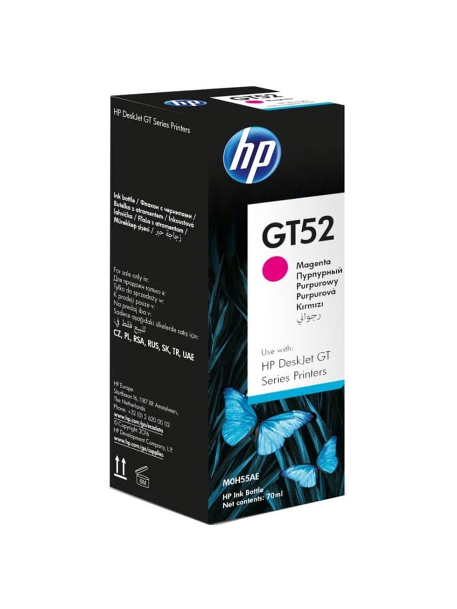 Чернила HP GT52 (M0H55AE) для InkTank 315/410/415, SmartTank 500/515/615 пурпурные, ресурс 8000 страниц, оригинальные